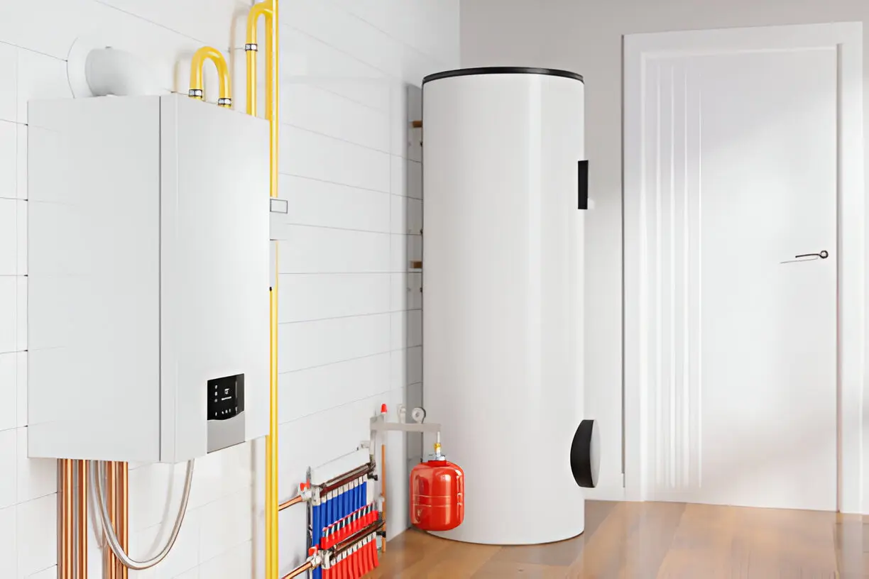 Home 14 HVAC technician performing heating system maintenance during winter in Orlando, Florida